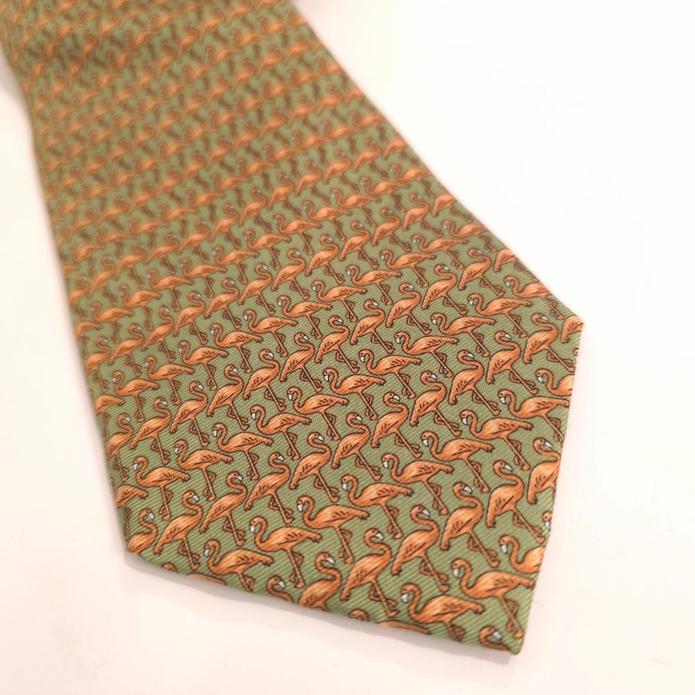 Tommy Bahama Flamingos Tie Green